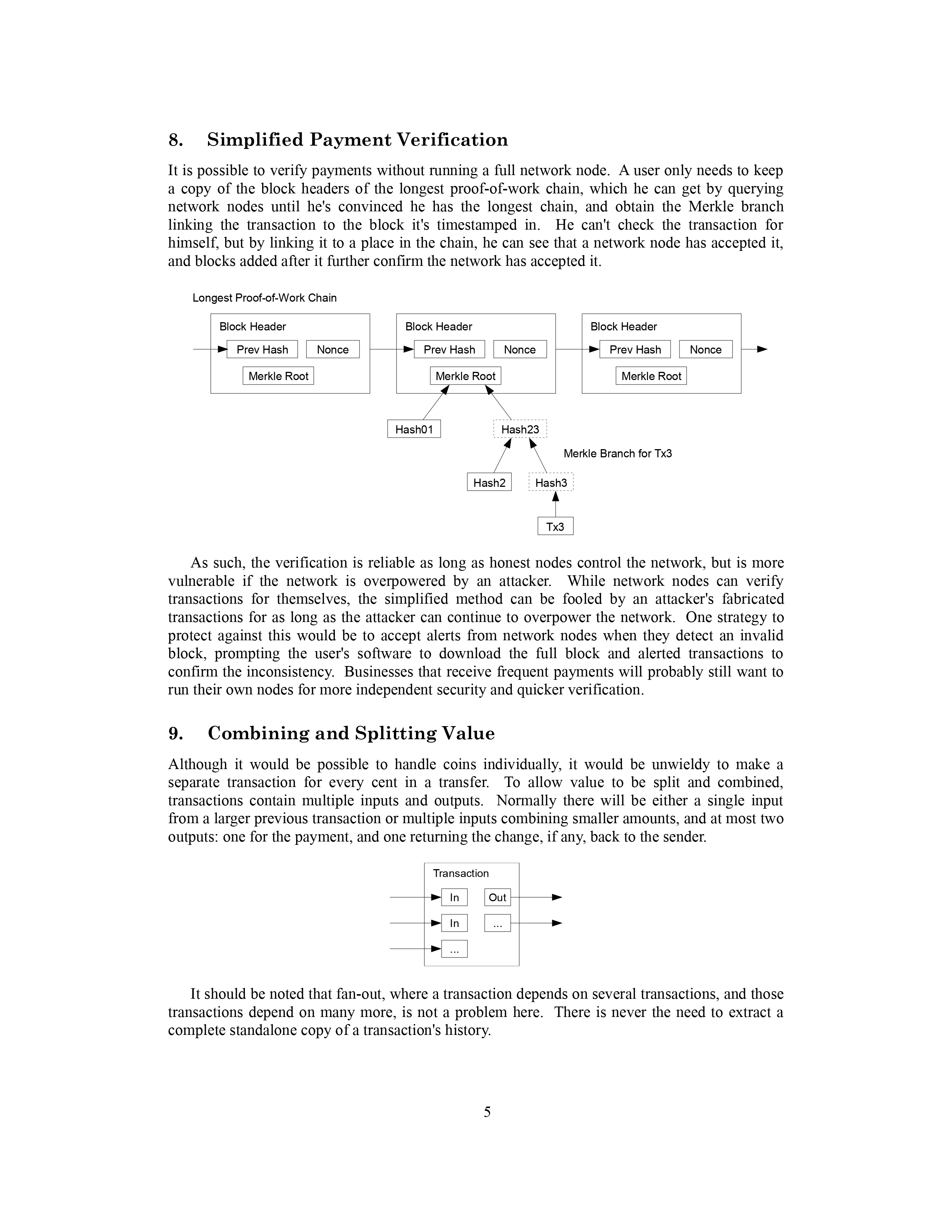 Bitcoin Whitepaper Page 5